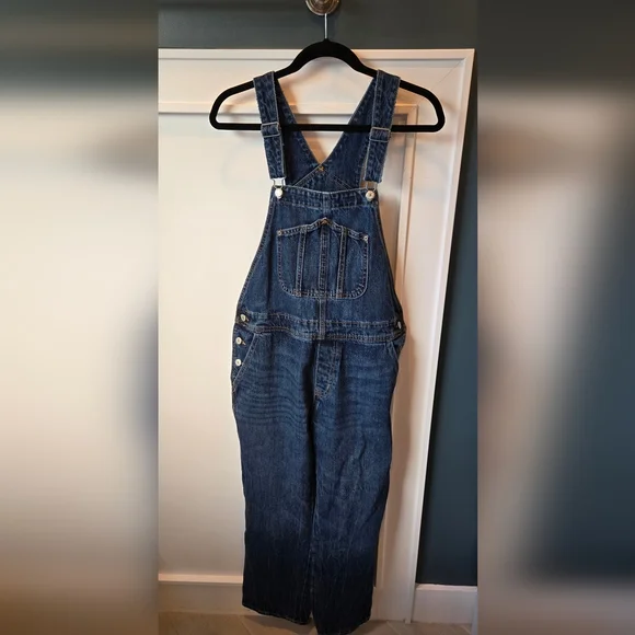 Old Navy Women's Denim Overalls Straight Leg - Picture 2 of 7